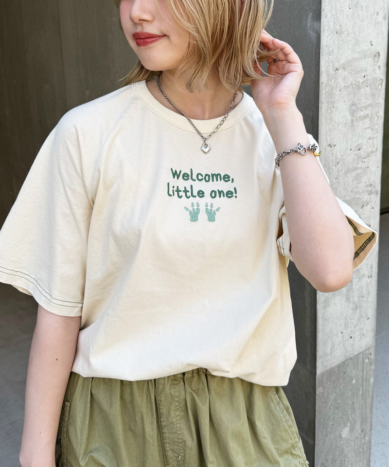 My first m:rex刺しゅうラグランTEE 詳細画像 オフホワイト 6