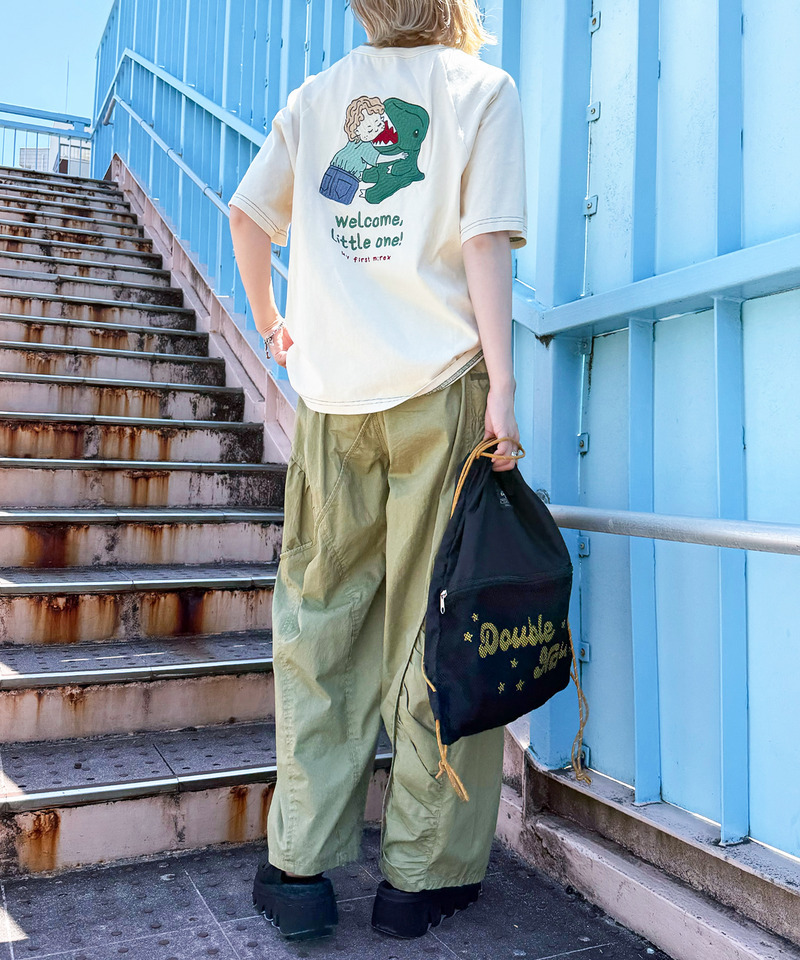 My first m:rex刺しゅうラグランTEE 詳細画像 オフホワイト 9