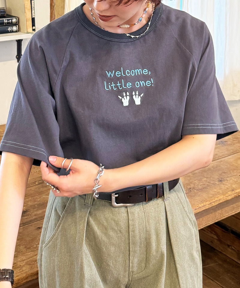 My first m:rex刺しゅうラグランTEE 詳細画像 ブラック系 10