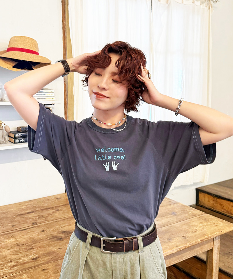 My first m:rex刺しゅうラグランTEE 詳細画像 ブラック系 7