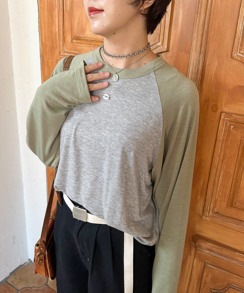 ロゴパーツ ラグランロンTEE 詳細画像 カーキ 6