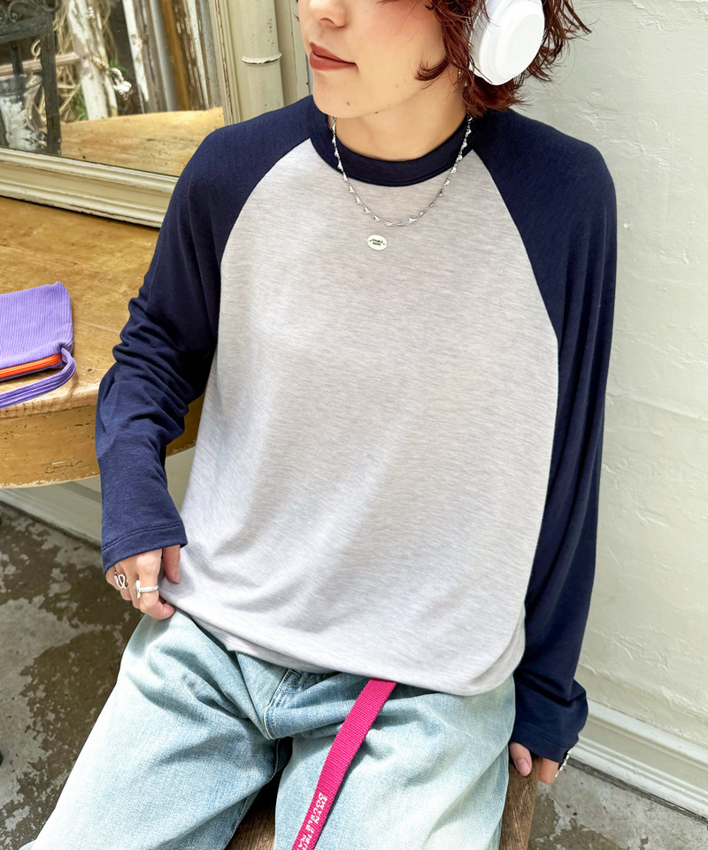ロゴパーツ ラグランロンTEE 詳細画像 ネイビー 2