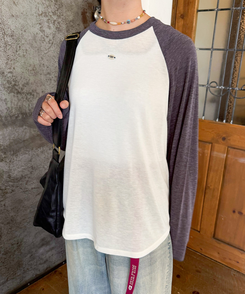 ロゴパーツ ラグランロンTEE 詳細画像 ブラック 3