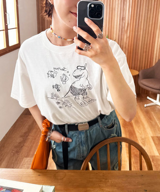 【EC限定REVIVAL】魚とシュノーケリングしたい恐竜刺しゅうTEE