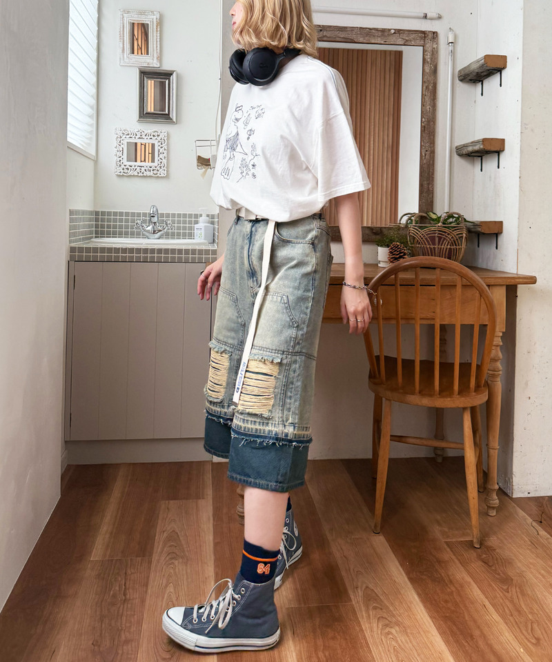 【EC限定REVIVAL】魚とシュノーケリングしたい恐竜刺しゅうTEE 詳細画像 オフホワイト 13