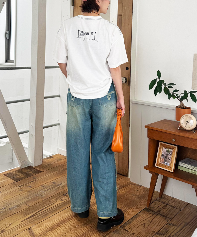 【EC限定REVIVAL】魚とシュノーケリングしたい恐竜刺しゅうTEE 詳細画像 オフホワイト 19