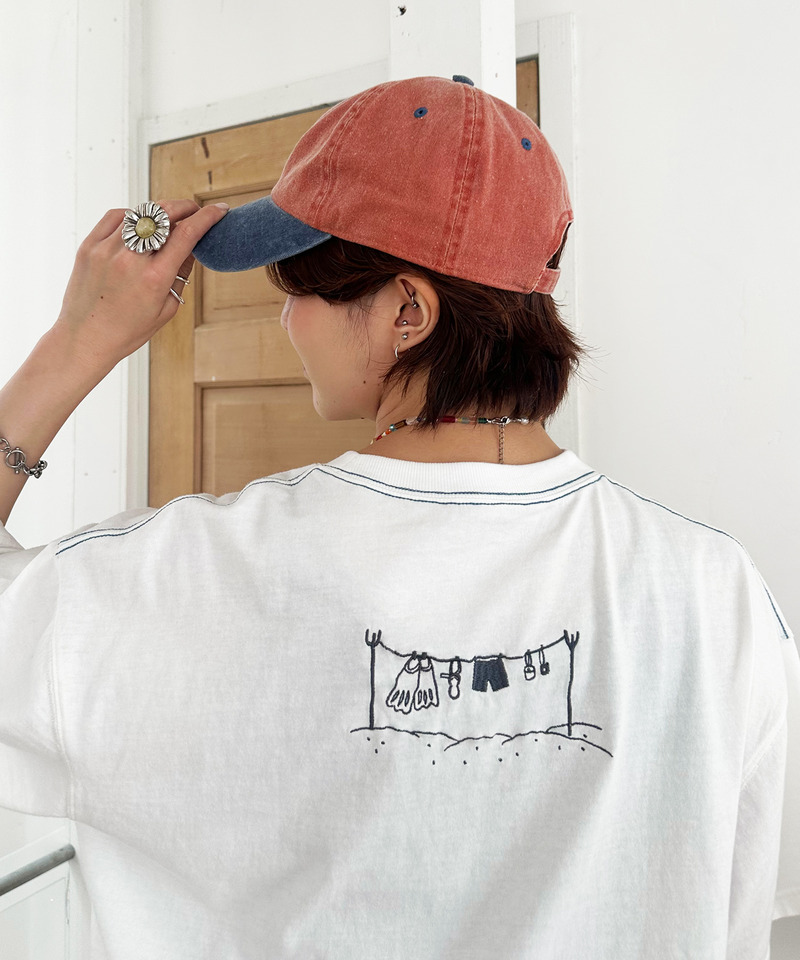 【EC限定REVIVAL】魚とシュノーケリングしたい恐竜刺しゅうTEE 詳細画像 オフホワイト 20
