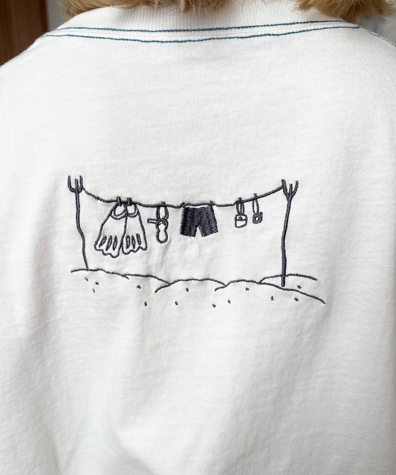 【EC限定REVIVAL】魚とシュノーケリングしたい恐竜刺しゅうTEE 詳細画像 オフホワイト 21