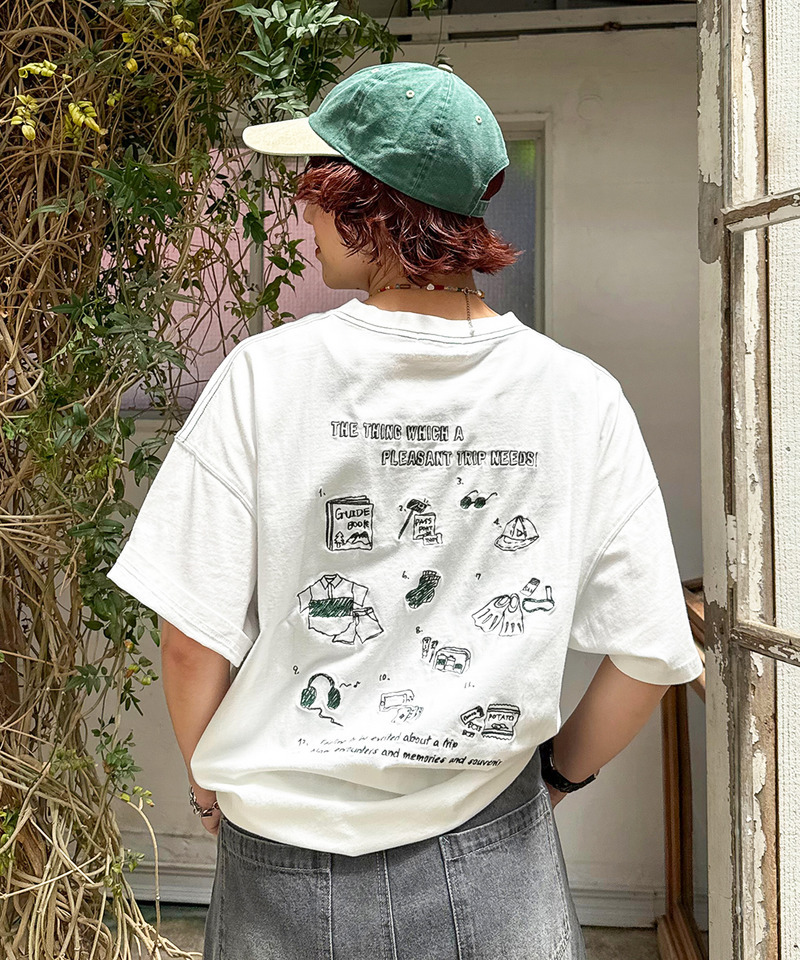 【EC限定REVIVAL】Travel Item BACK刺しゅうTEE 詳細画像 オフホワイト 13