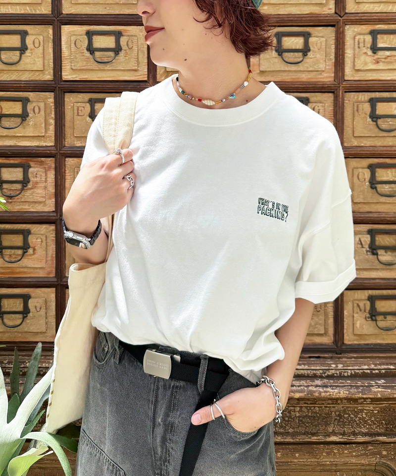 【EC限定REVIVAL】Travel Item BACK刺しゅうTEE 詳細画像 オフホワイト 3