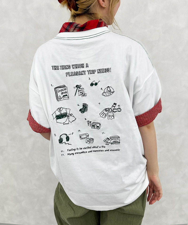 【EC限定REVIVAL】Travel Item BACK刺しゅうTEE 詳細画像 オフホワイト 5