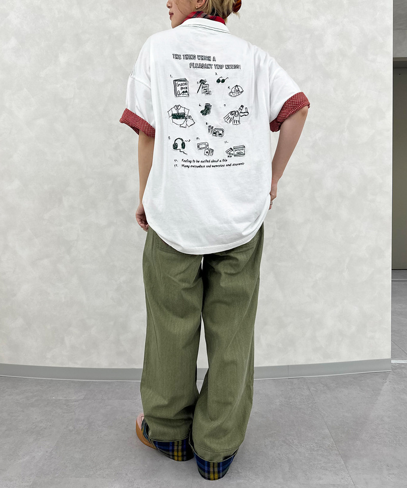 【EC限定REVIVAL】Travel Item BACK刺しゅうTEE 詳細画像 オフホワイト 6
