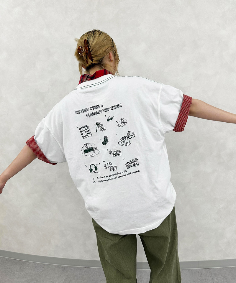 【EC限定REVIVAL】Travel Item BACK刺しゅうTEE 詳細画像 オフホワイト 8