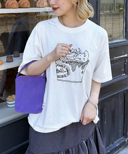 【EC限定REVIVAL】アイスクリーム恐竜刺しゅうTEE 詳細画像