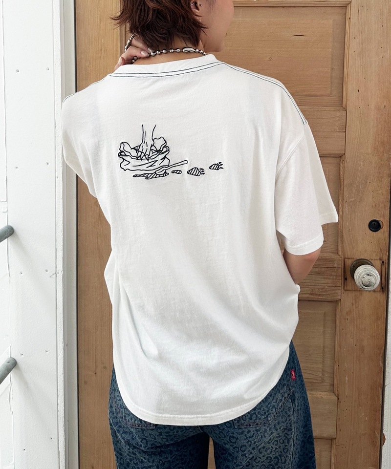 【EC限定REVIVAL】アイスクリーム恐竜刺しゅうTEE 詳細画像 オフホワイト 15