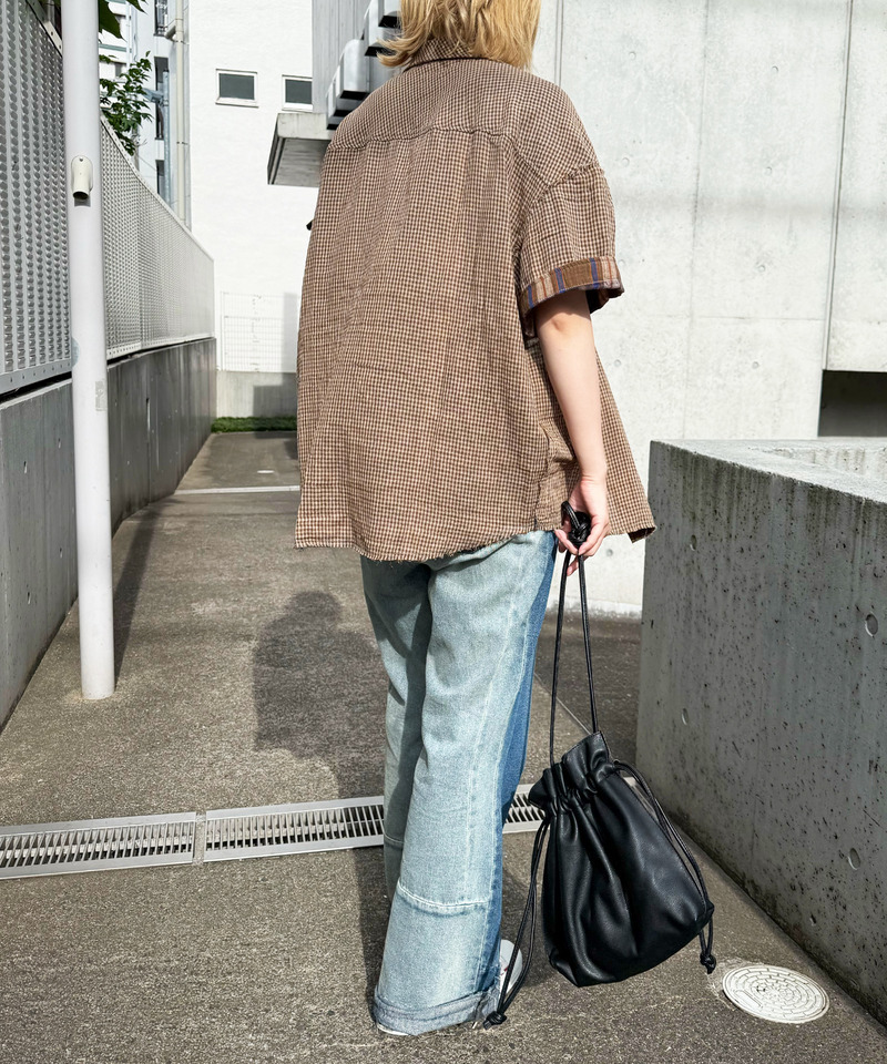 ダブルフェイスチェック リバーシブルシャツ 詳細画像 ブラウン 15
