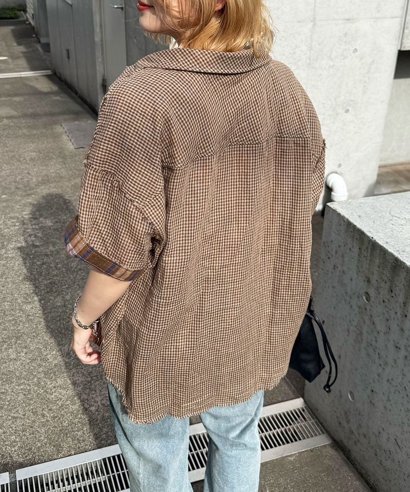 ダブルフェイスチェック リバーシブルシャツ 詳細画像 ブラウン 3