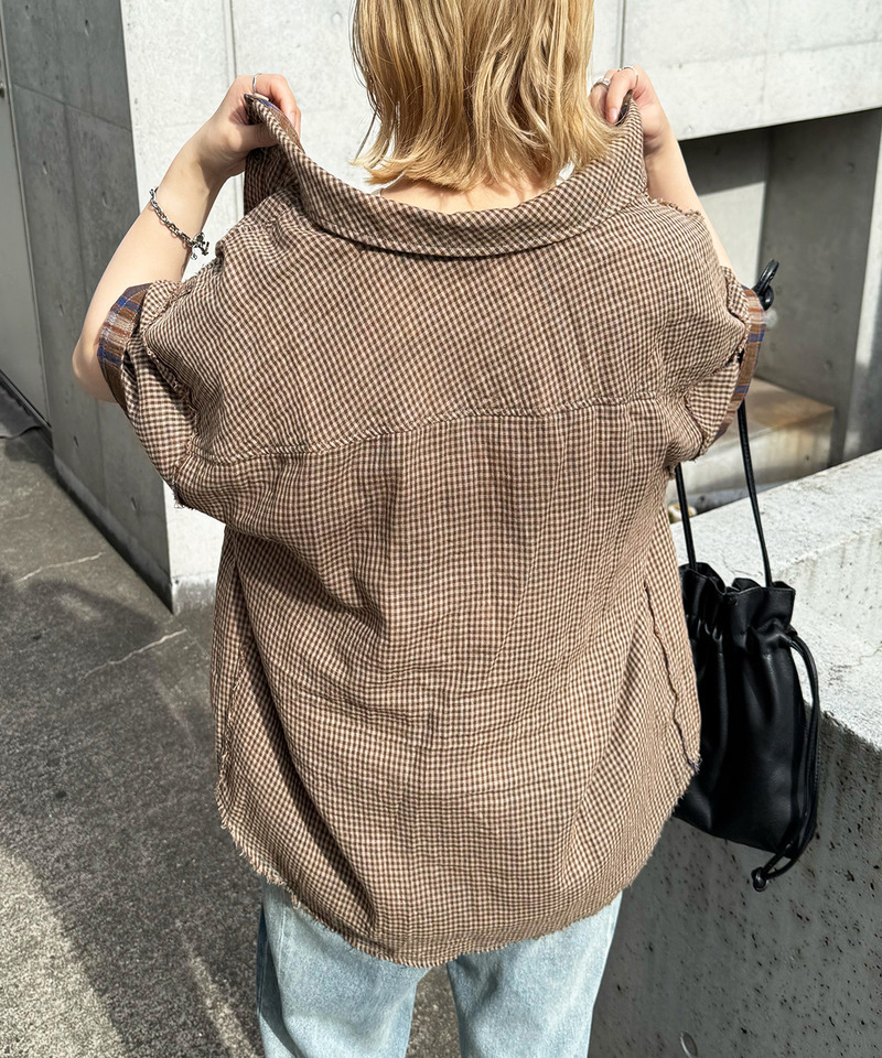 ダブルフェイスチェック リバーシブルシャツ 詳細画像 ブラウン 4