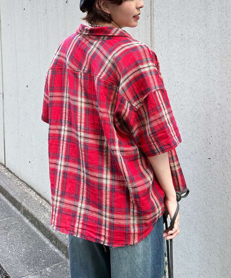 ダブルフェイスチェック リバーシブルシャツ 詳細画像 レッド 12