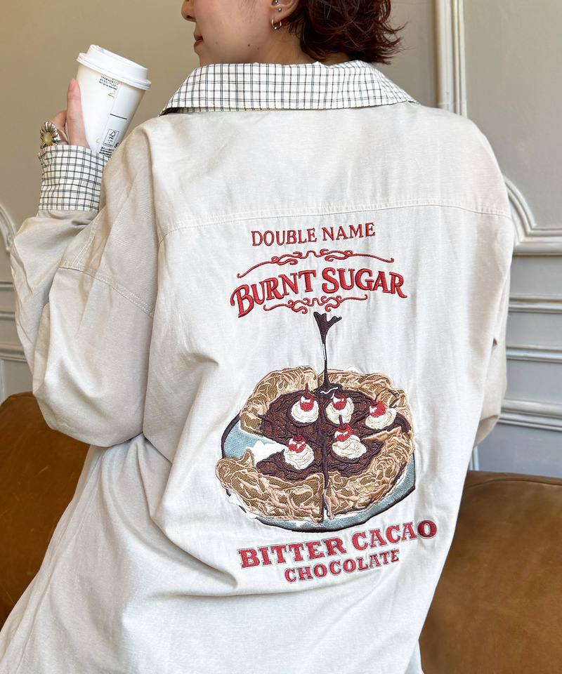 BURNT SUGAR BACK刺しゅうクレリックチュニックシャツ 詳細画像 ベージュ 6