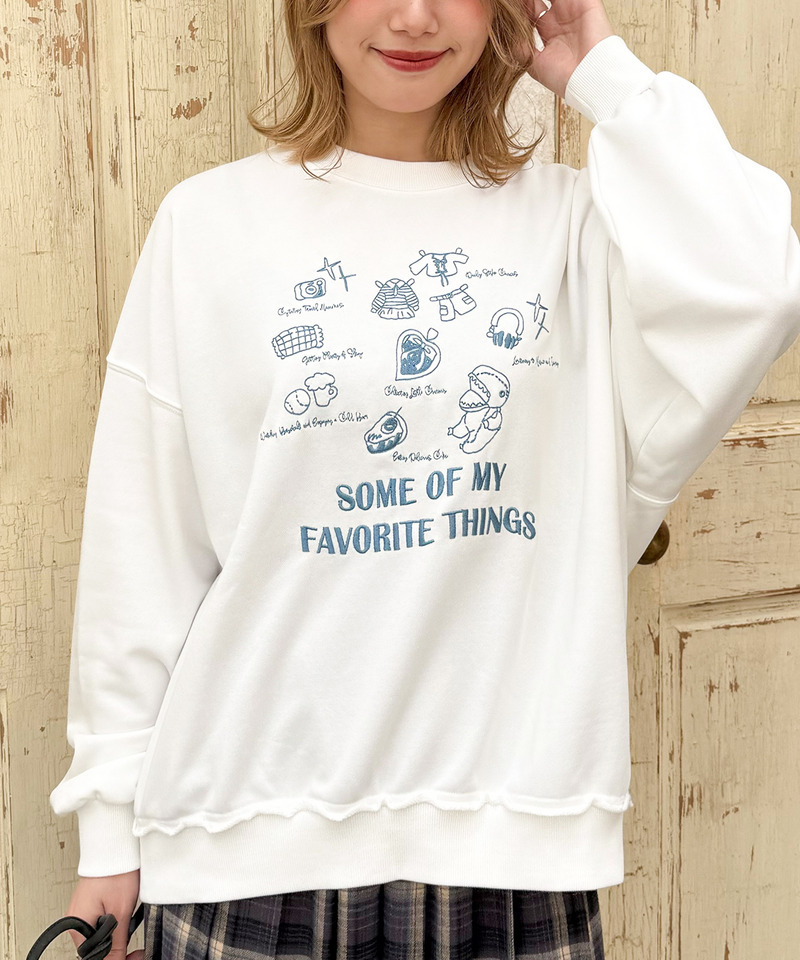 Some of my favorite things刺繍プルオーバー 詳細画像 オフホワイト 3