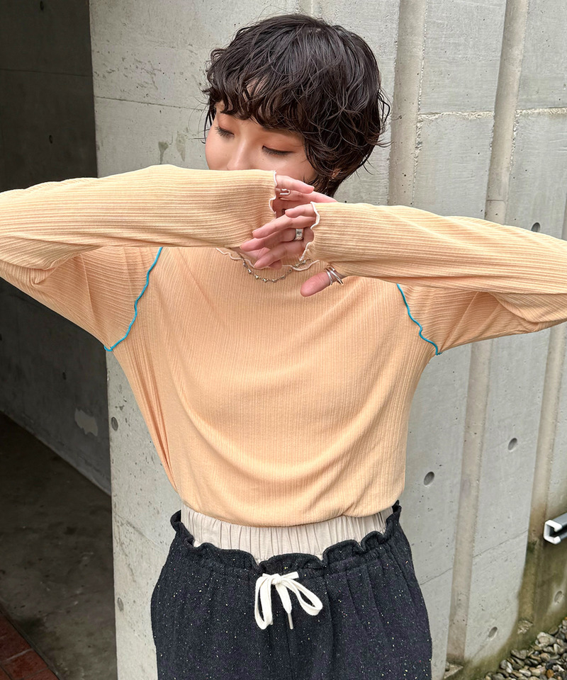指あき配色メローロンT 詳細画像 オレンジ 3