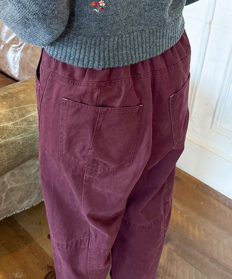 顔料染め加工タックラインパンツ 詳細画像 レッド 5