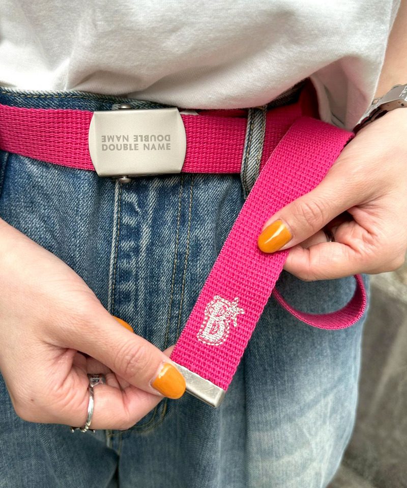 【横浜DeNAベイスターズ】  ロゴ刺しゅうガチャベルト 詳細画像 ピンク 1