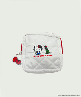 【m:rex】ハローキティコラボ キルティングスクエアポーチ
