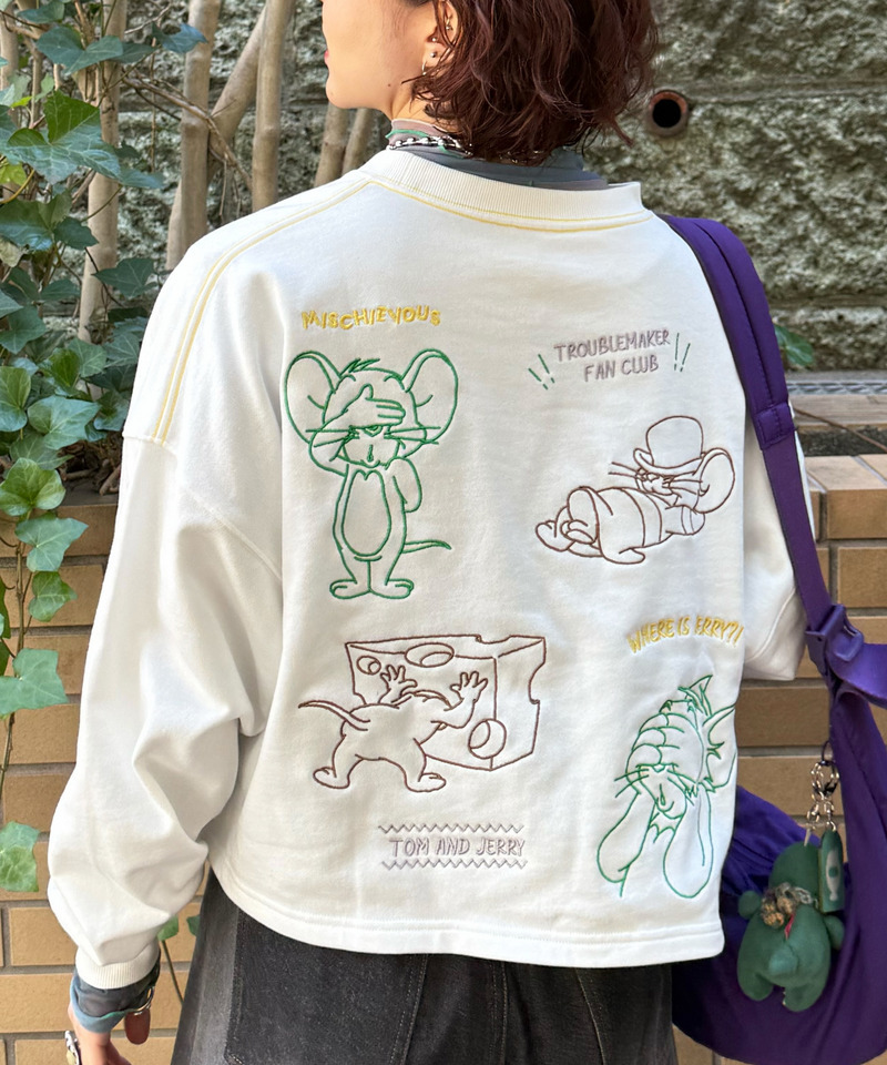 【TOM AND JERRY】 ショート丈刺しゅうプルオーバー 詳細画像 オフホワイト 10