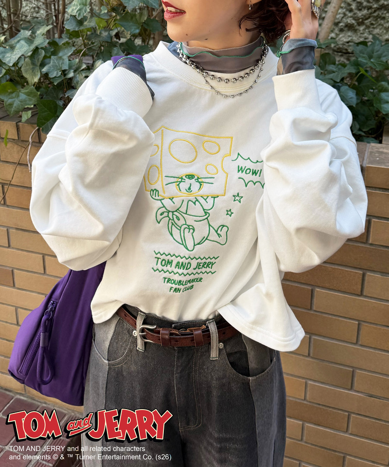 【TOM AND JERRY】 ショート丈刺しゅうプルオーバー 詳細画像 オフホワイト 13