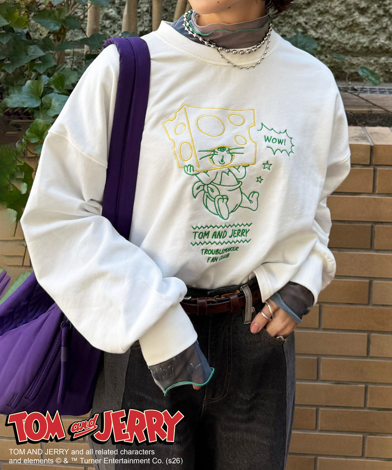 【TOM AND JERRY】 ショート丈刺しゅうプルオーバー 詳細画像 オフホワイト 14