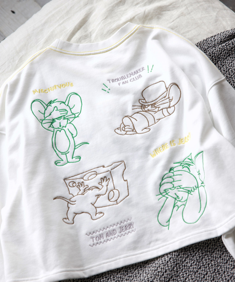 【TOM AND JERRY】 ショート丈刺しゅうプルオーバー 詳細画像 オフホワイト 5