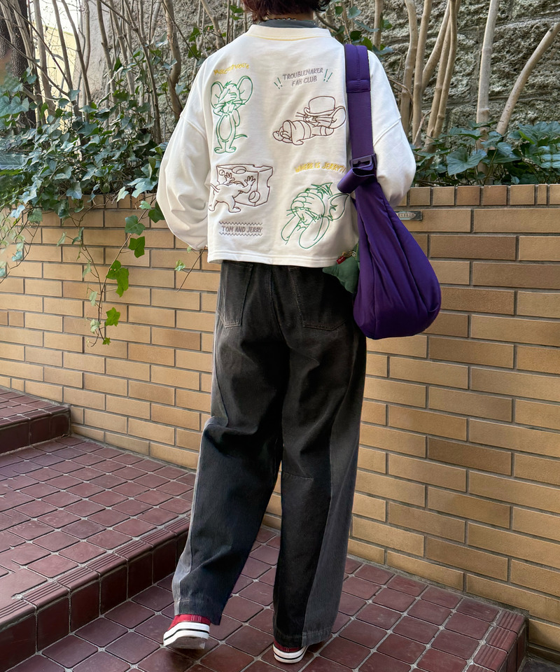 【TOM AND JERRY】 ショート丈刺しゅうプルオーバー 詳細画像 オフホワイト 7