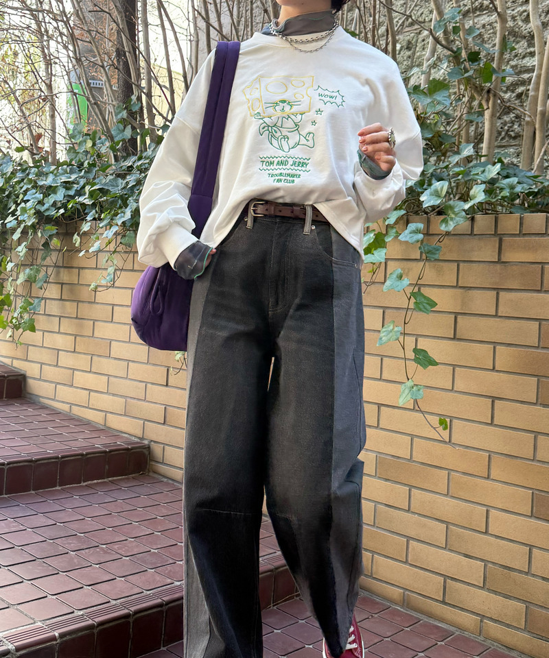 【TOM AND JERRY】 ショート丈刺しゅうプルオーバー 詳細画像 オフホワイト 8