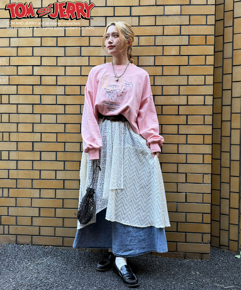 【TOM AND JERRY】 ショート丈刺しゅうプルオーバー 詳細画像 ピンク 11