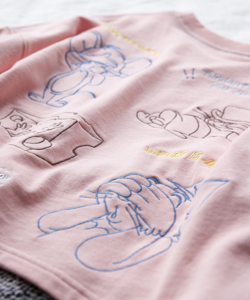 【TOM AND JERRY】 ショート丈刺しゅうプルオーバー 詳細画像 ピンク 5