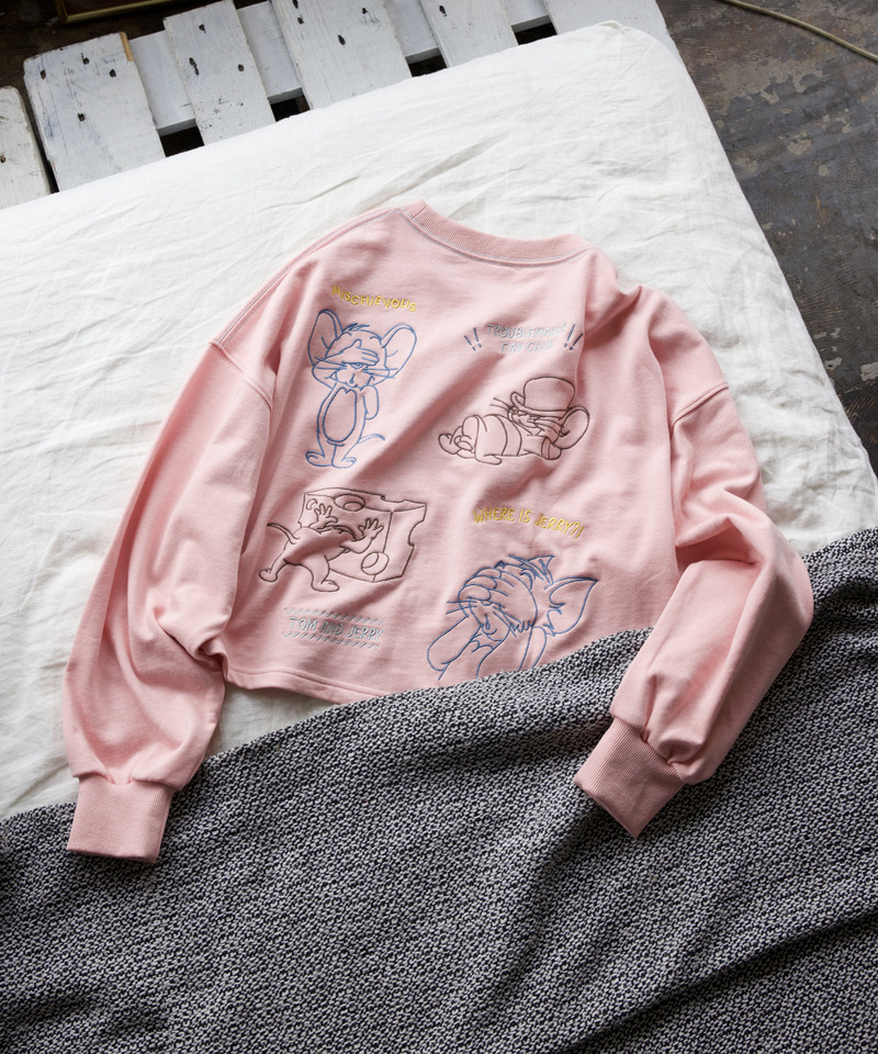 【TOM AND JERRY】 ショート丈刺しゅうプルオーバー 詳細画像 ピンク 6