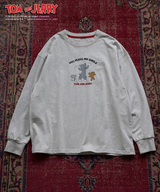 【TOM AND JERRY】 ワッペン刺しゅうロンTEE