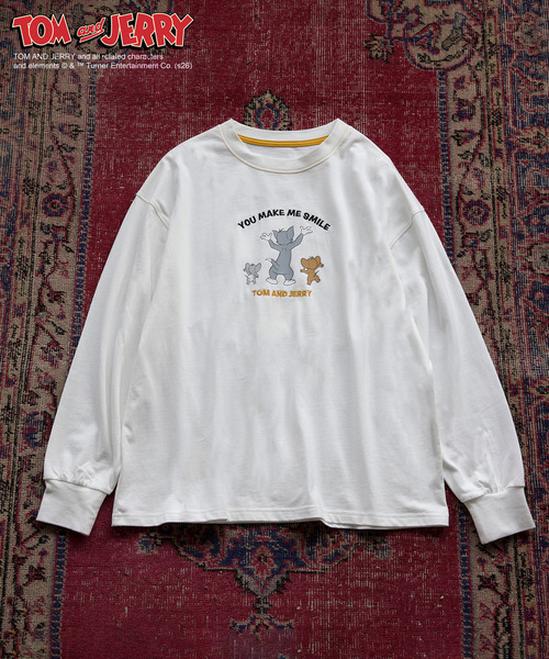 【TOM AND JERRY】 ワッペン刺しゅうロンTEE 詳細画像