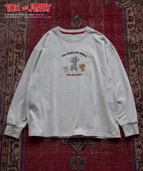 【TOM AND JERRY】 ワッペン刺しゅうロンTEE 詳細画像