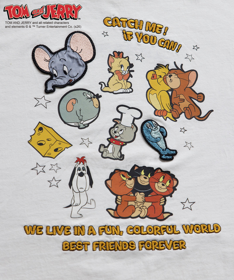 【TOM AND JERRY】 ワッペン刺しゅうロンTEE 詳細画像 オフホワイト 4
