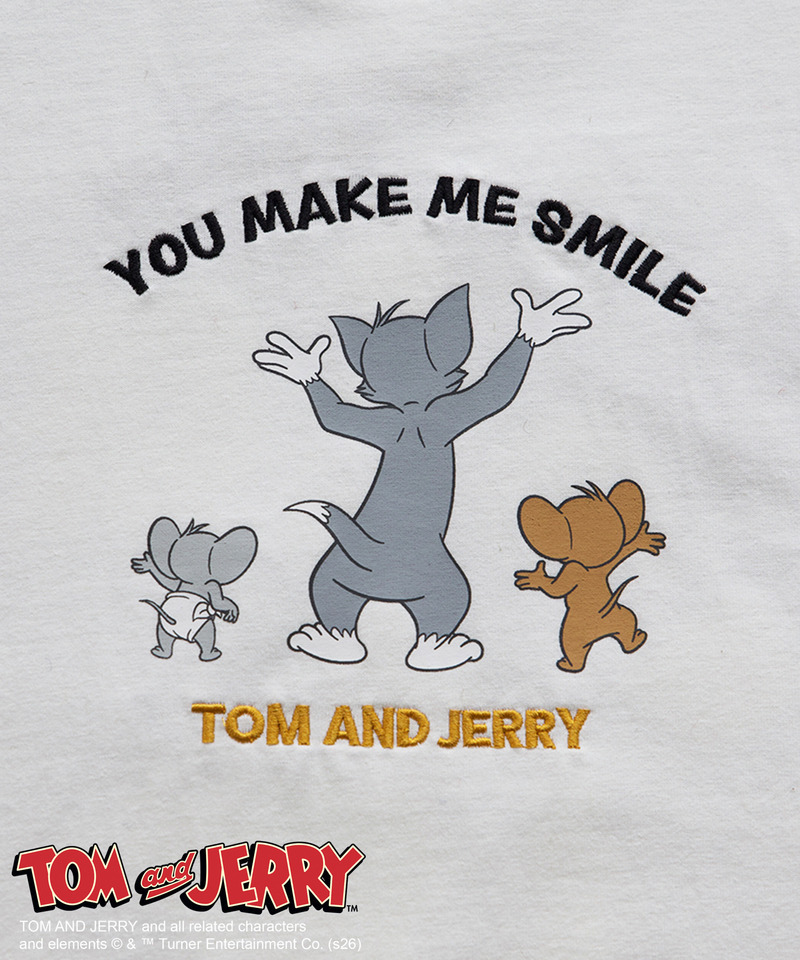 【TOM AND JERRY】 ワッペン刺しゅうロンTEE 詳細画像 オフホワイト 5