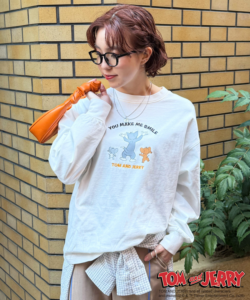 【TOM AND JERRY】 ワッペン刺しゅうロンTEE 詳細画像 オフホワイト 9