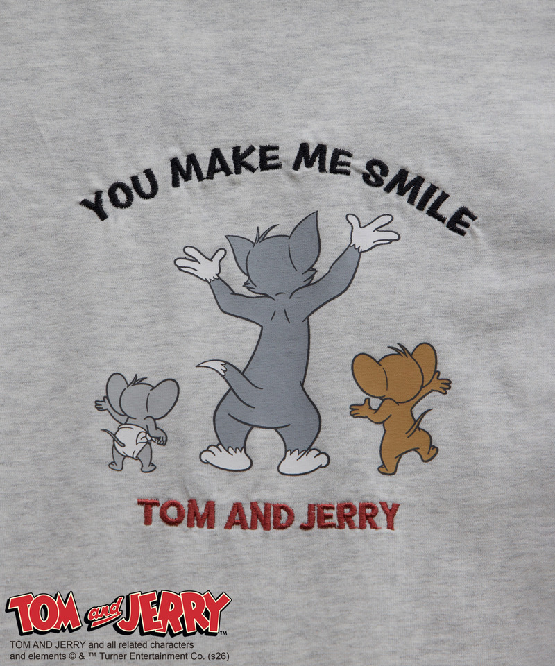 【TOM AND JERRY】 ワッペン刺しゅうロンTEE 詳細画像 ライトグレー 3