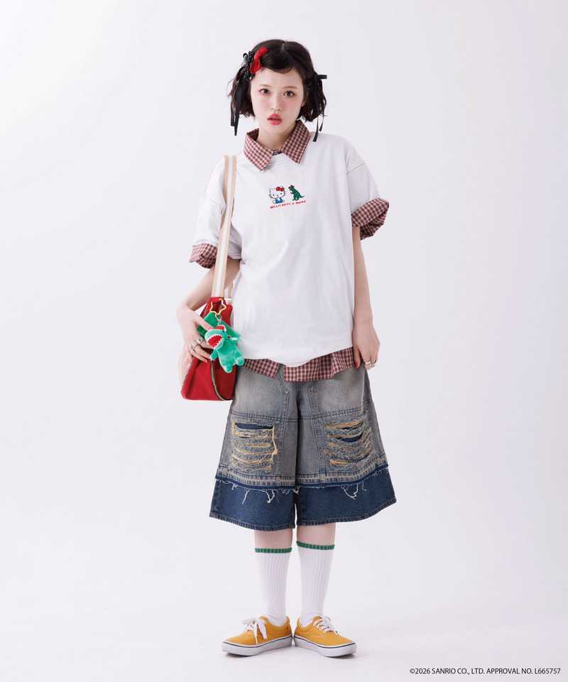 【m:rex】ハローキティコラボ BIG TEE 詳細画像 オフホワイト 3