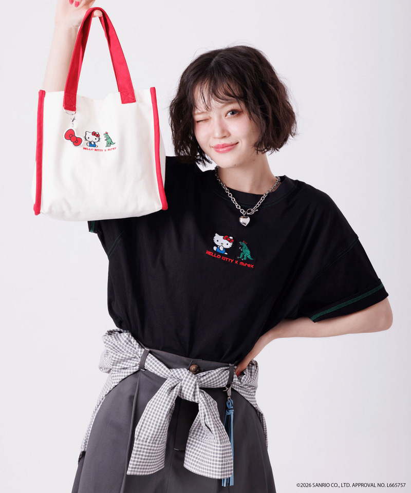 【m:rex】ハローキティコラボ BIG TEE 詳細画像 ブラック 13