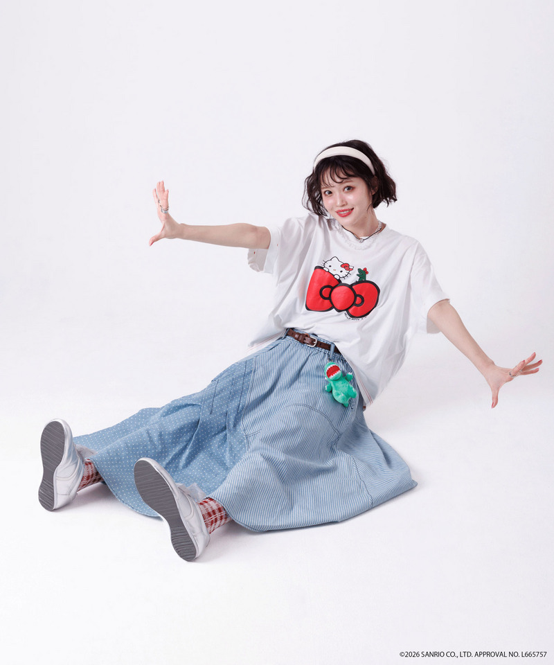 【m:rex】ハローキティコラボ リボンモチーフTEE 詳細画像 オフホワイト 11