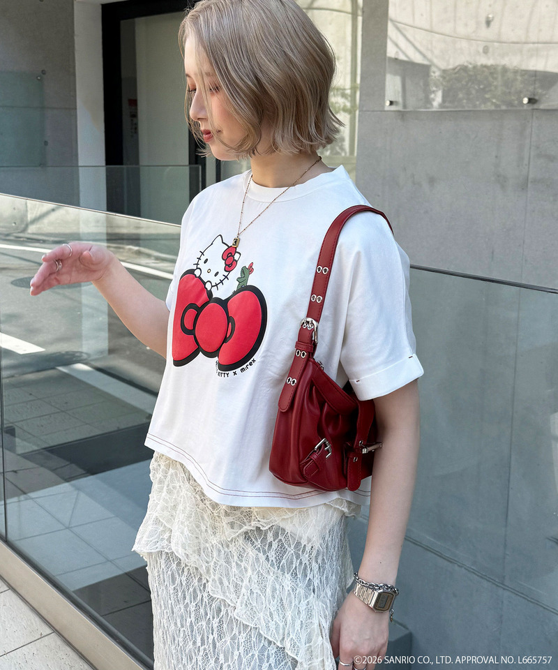 【m:rex】ハローキティコラボ リボンモチーフTEE 詳細画像 オフホワイト 7