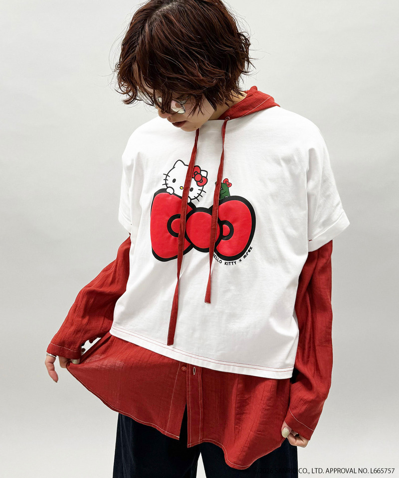 【m:rex】ハローキティコラボ リボンモチーフTEE 詳細画像 オフホワイト 9